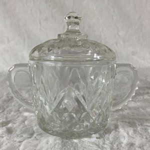 Vintage sugar bowl Anchor Hocking with pineapple pattern